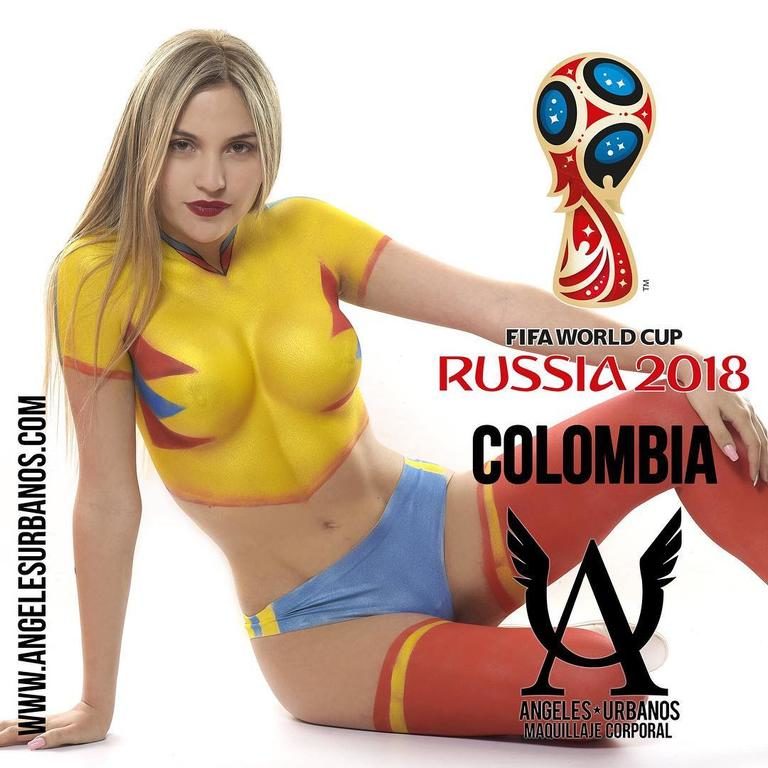 Women Strip Down to Get Painted in World Cup 2018 Colors